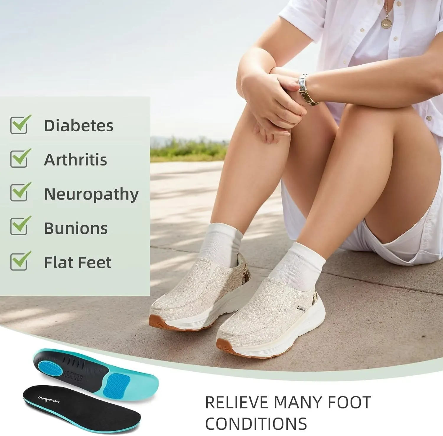 OrthoComfoot Women's Orthopedic Slip-On Loafers Walking Shoes: Comfortable Plantar Fasciitis Loafers with Arch Support for Flat Feet, Casual Orthotic Shoes for Foot and Heel Pain Relief