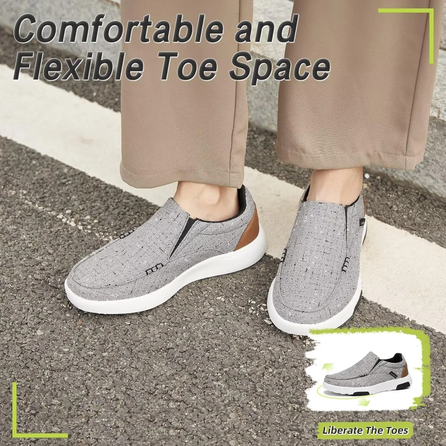 OrthoComfoot Women's Orthopedic Slip-On Loafers Walking Shoes: Comfortable Plantar Fasciitis Loafers with Arch Support for Flat Feet, Casual Orthotic Shoes for Foot and Heel Pain Relief