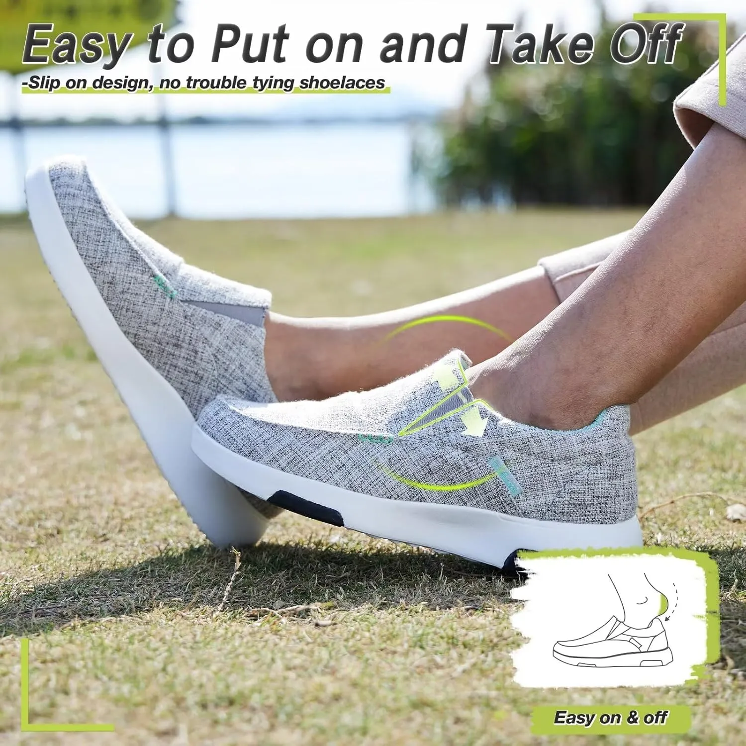 OrthoComfoot Women's Orthopedic Slip-On Loafers Walking Shoes: Comfortable Plantar Fasciitis Loafers with Arch Support for Flat Feet, Casual Orthotic Shoes for Foot and Heel Pain Relief