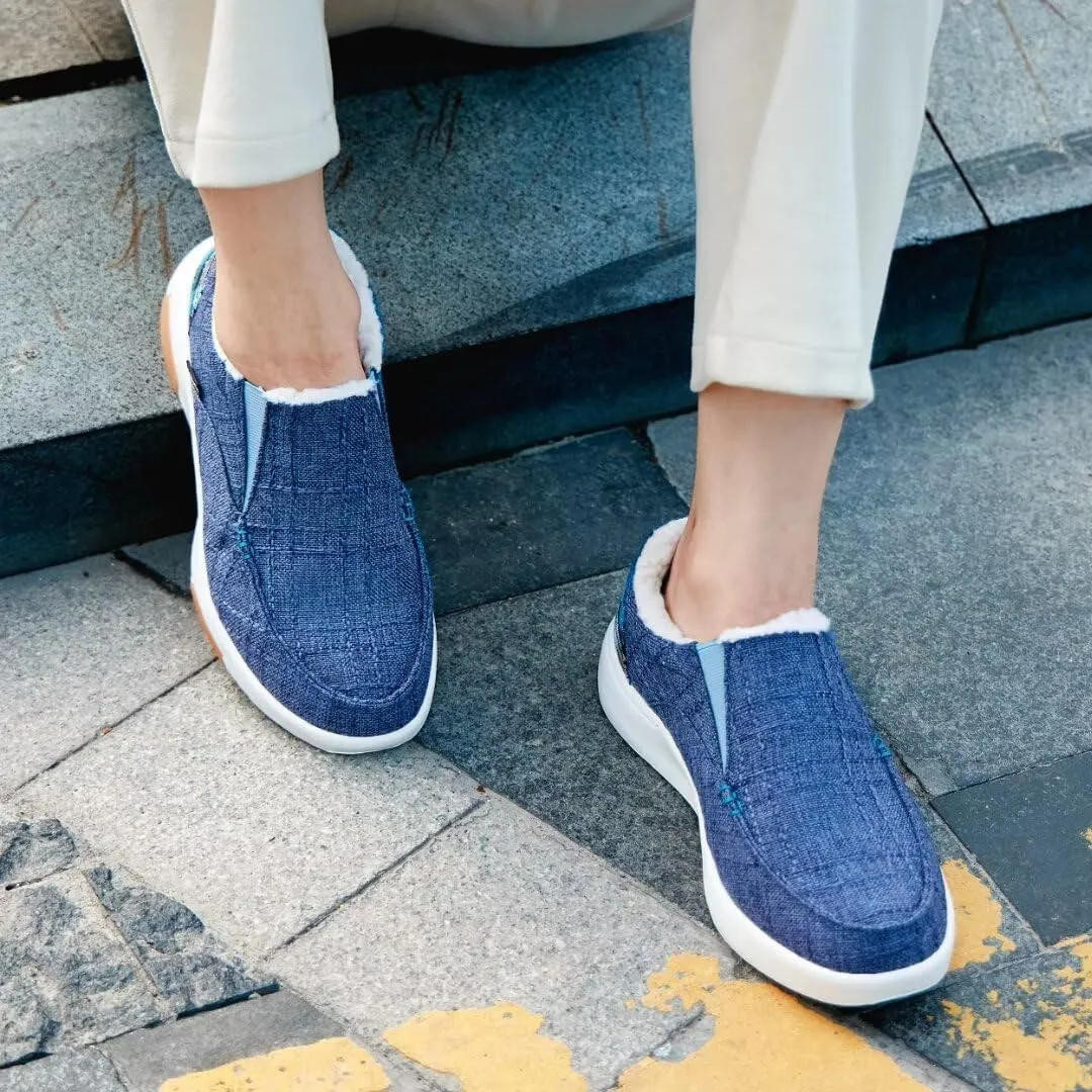 OrthoComfoot Women's Orthopedic Slip-On Loafers Walking Shoes: Comfortable Plantar Fasciitis Loafers with Arch Support for Flat Feet, Casual Orthotic Shoes for Foot and Heel Pain Relief