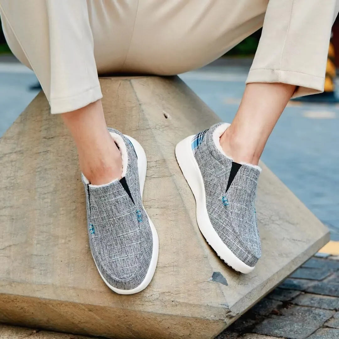 OrthoComfoot Women's Orthopedic Slip-On Loafers Walking Shoes: Comfortable Plantar Fasciitis Loafers with Arch Support for Flat Feet, Casual Orthotic Shoes for Foot and Heel Pain Relief