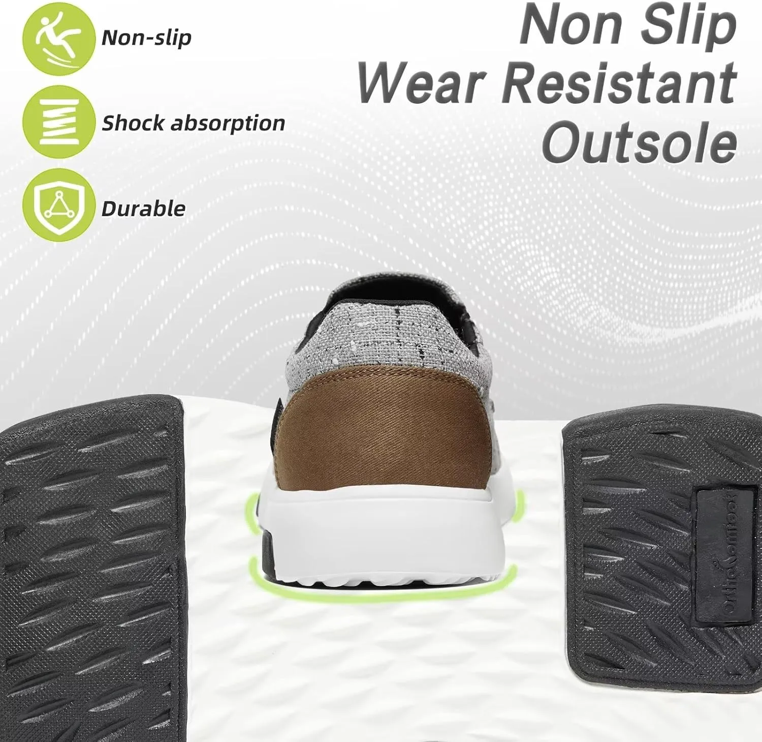 OrthoComfoot Women's Orthopedic Slip-On Loafers Walking Shoes: Comfortable Plantar Fasciitis Loafers with Arch Support for Flat Feet, Casual Orthotic Shoes for Foot and Heel Pain Relief