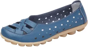 Orthopaedic Loafers for Women In Breathable Casual Soft Leather Slip-On Flat Round Toe Sneakers Cutout Owlkay Shoes