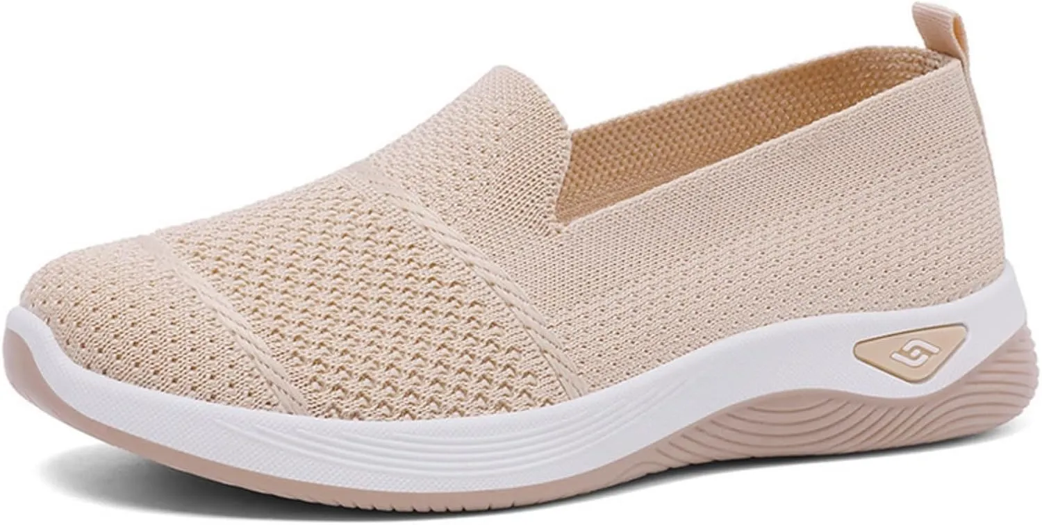 Orthopedic Breathable Slip on Shoes for Women Lightweight Arch Support Sneakers Diabetic Memory Foam Shoes Comfortable Mesh Sandals