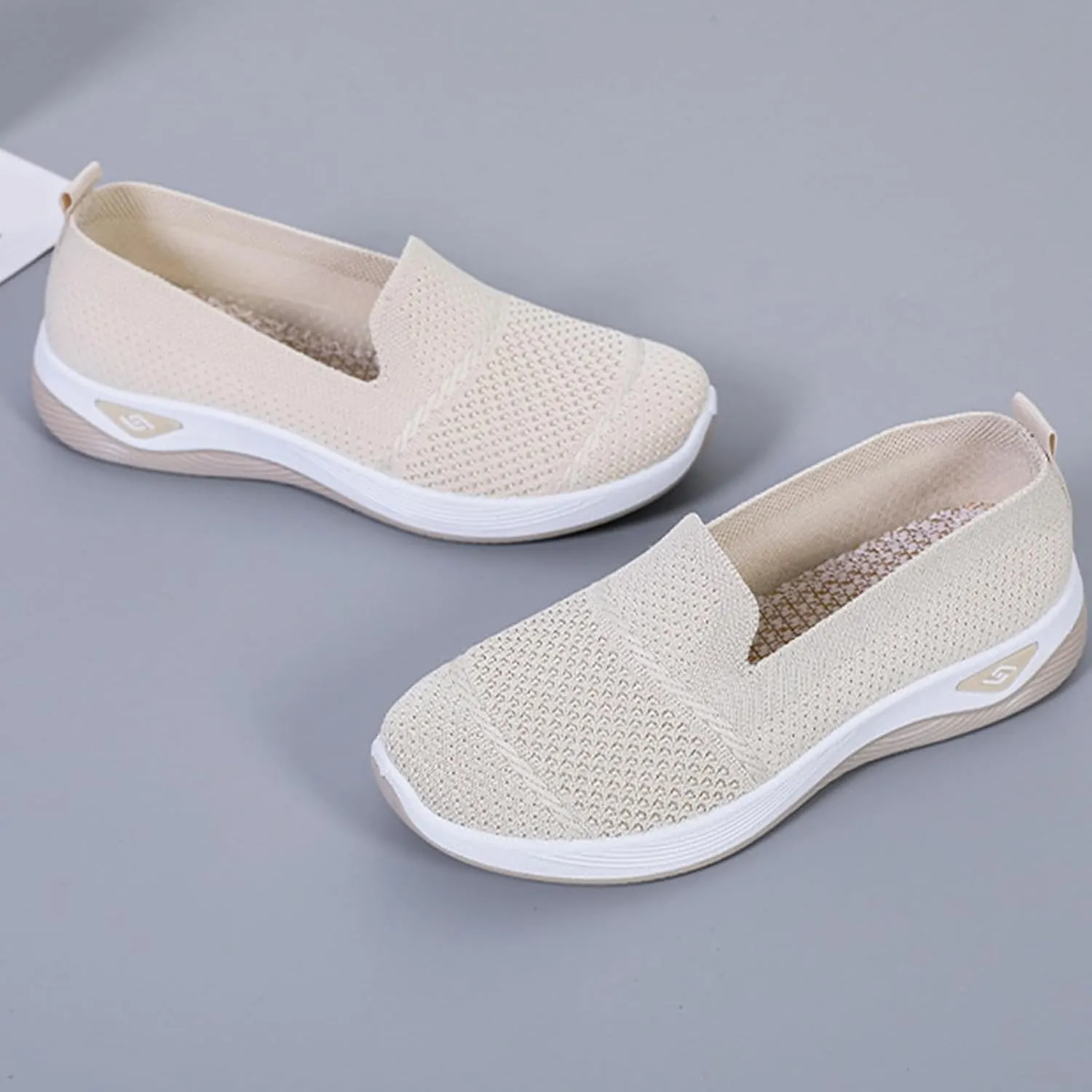 Orthopedic Breathable Slip on Shoes for Women Lightweight Arch Support Sneakers Diabetic Memory Foam Shoes Comfortable Mesh Sandals