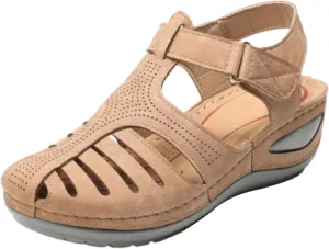 Orthopedic Sandals for Women Sandals Closed Toe Wedge Shoes Dressy Summer Beach Slides Walking Flip Flops for Women Ankle Strap Slip On Platform Sandals Comfortable Womens Orthopedic Sandal