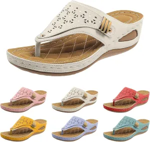 Orthopedic Sandals for Women, Womens Orthotic Comfortable Flip Flops with Arch Support Breathable Mesh Hollow Summer Casual Beach Shoes Sandalias De Mujer