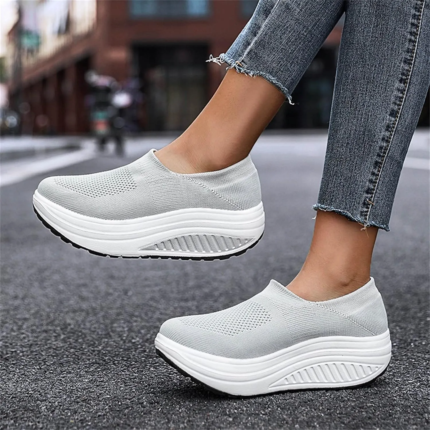 Orthopedic Sneakers for Women Slip On Walking Shoes with Arch Support Comfortable Casual Loafers Plantar Fasciitis Relief Foot Pain Diabetic Swollen Feet