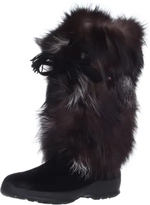 PAJAR Foxtrot Women's Exotic Fox Fur Boots - Winter Snow - Genuine Fox Fur Made In Italy