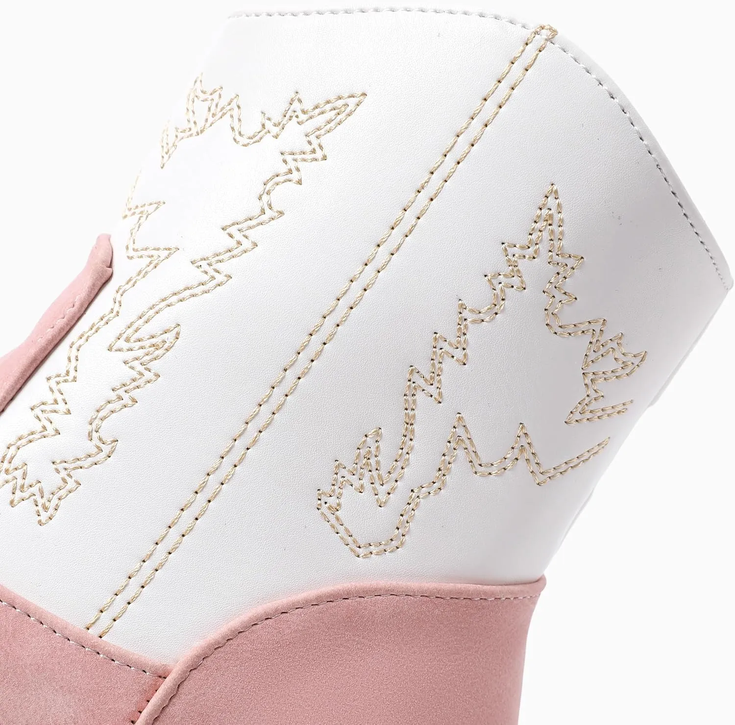 PATPAT Girls Classic Western Cowboy Boots Mid Calf Boots for Little and Big Girls