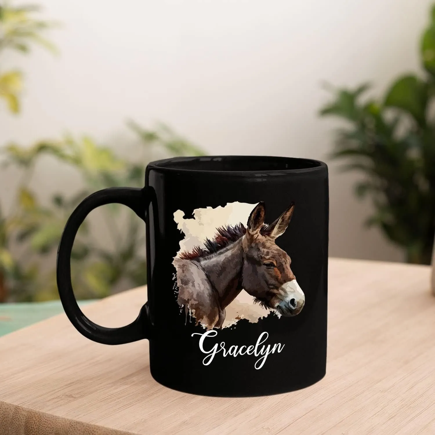 Personalized Choose Name Mule Coffee Mugs Cups Gifts For Men Women, Customized Donkey And Horse Black Ceramic Mug Gifts For Mule Lovers, Mules Travel Mug, Mule Coffee Cup Present, Mule Animal Tea Cup