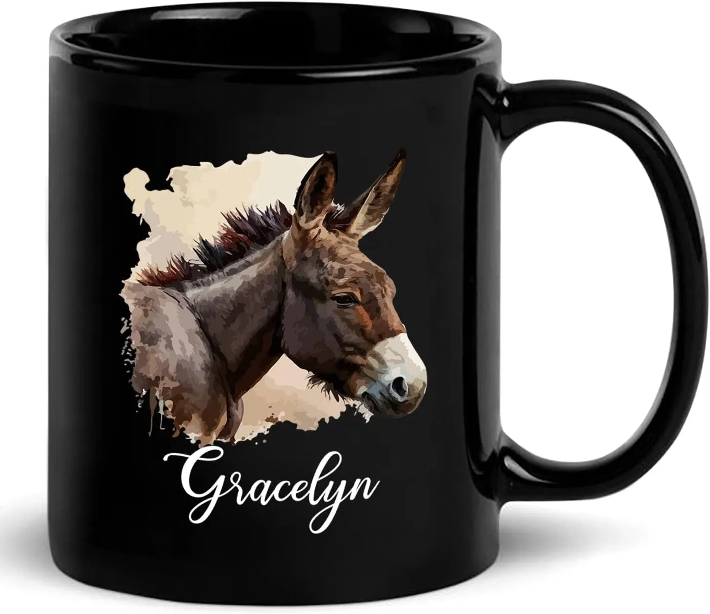 Personalized Choose Name Mule Coffee Mugs Cups Gifts For Men Women, Customized Donkey And Horse Black Ceramic Mug Gifts For Mule Lovers, Mules Travel Mug, Mule Coffee Cup Present, Mule Animal Tea Cup