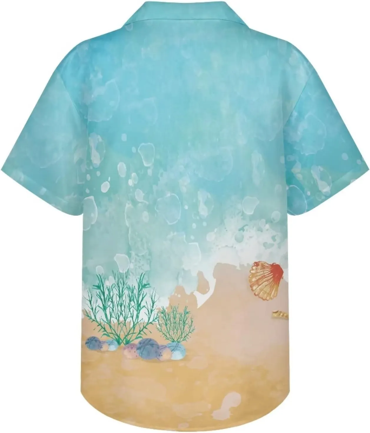 PinUp Angel Hawaiian Shirt for Men Short Sleeves Stripes Button Down Summer Beach Funky Color Block Holiday Dress Shirt