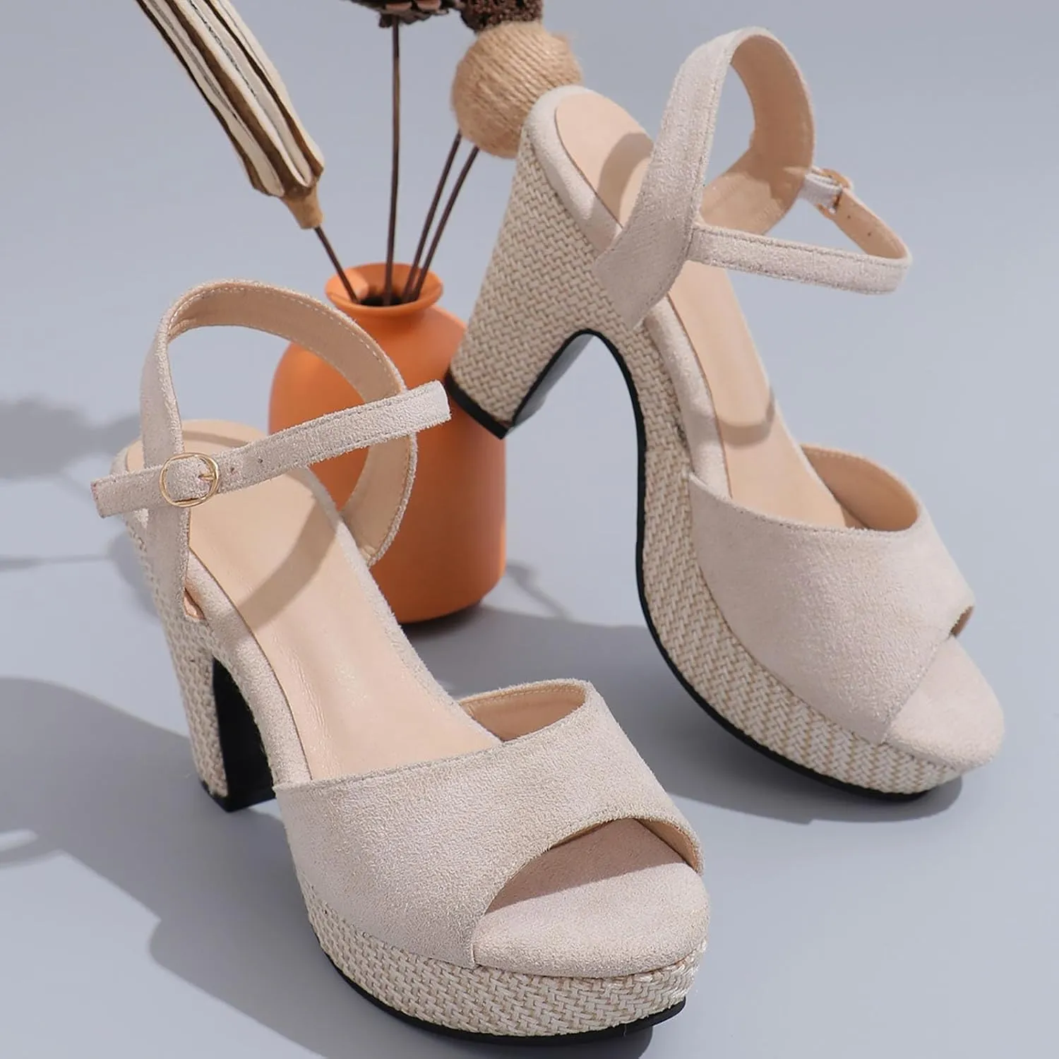Platform Heels for Women Black Dress Shoes Chunky High Heel Sandals Ankle Strap Wedding Evening Party Dress Pumps