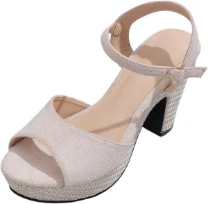 Platform Heels for Women Black Dress Shoes Chunky High Heel Sandals Ankle Strap Wedding Evening Party Dress Pumps
