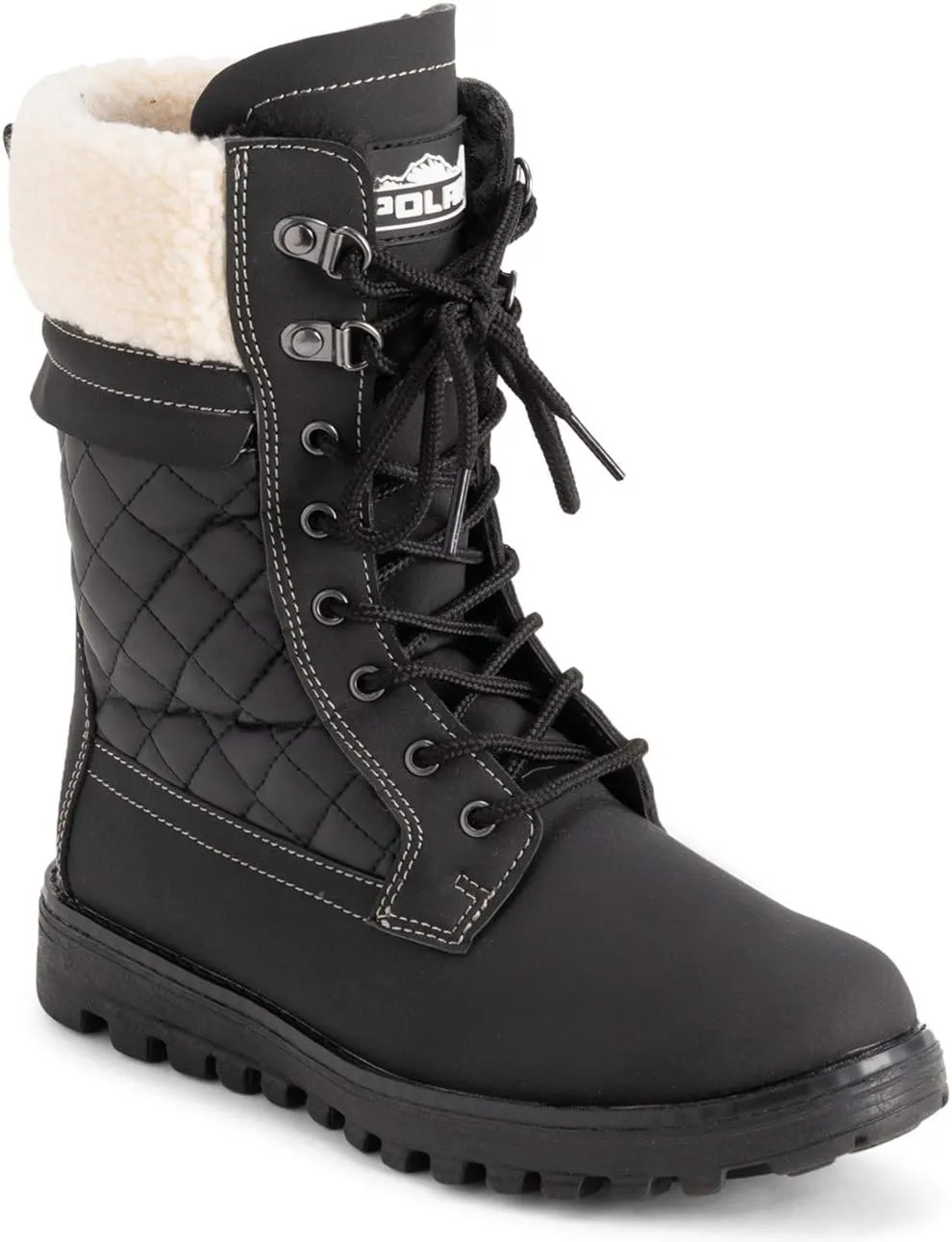 POLAR Womens Memory Foam Outside Pocket Inside Zip Thermal Waterproof Deep Tread Rubber Sole Snow Boots