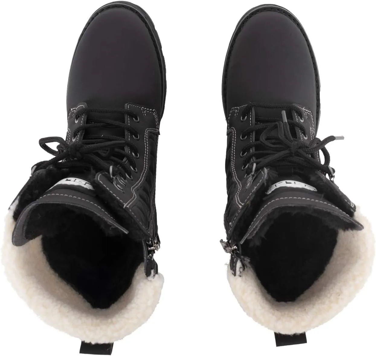POLAR Womens Memory Foam Outside Pocket Inside Zip Thermal Waterproof Deep Tread Rubber Sole Snow Boots