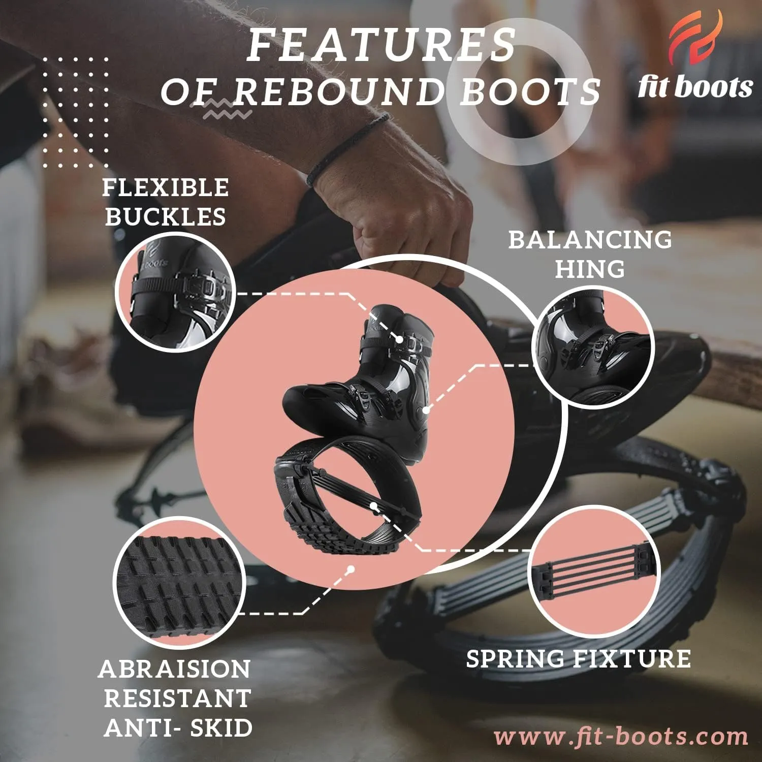 Premium Low Impact Rebound Shoe Fits kangoo Jumps for Extra Calorie Burn, Running, Virtual Fitness Classes