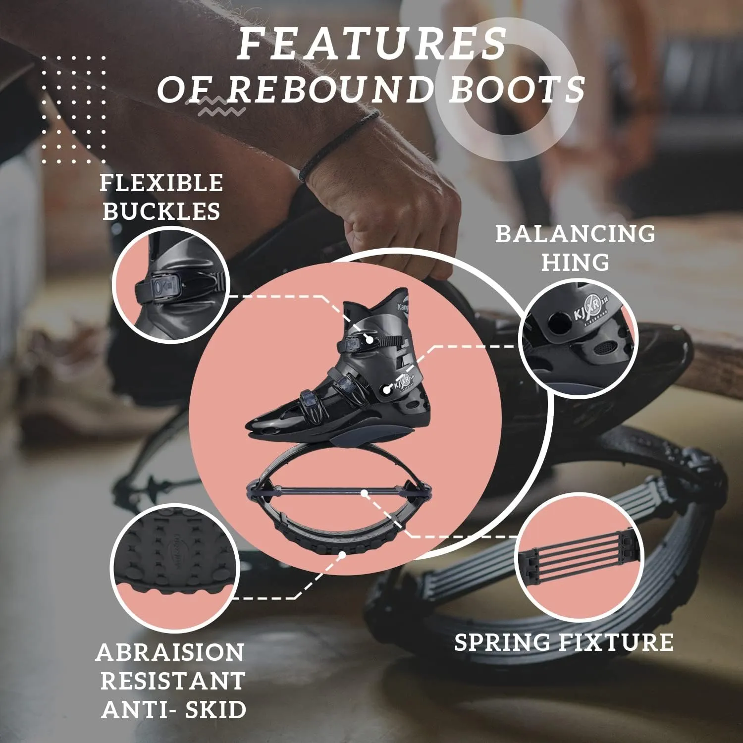 Premium Low Impact Rebound Shoe Fits kangoo Jumps for Extra Calorie Burn, Running, Virtual Fitness Classes