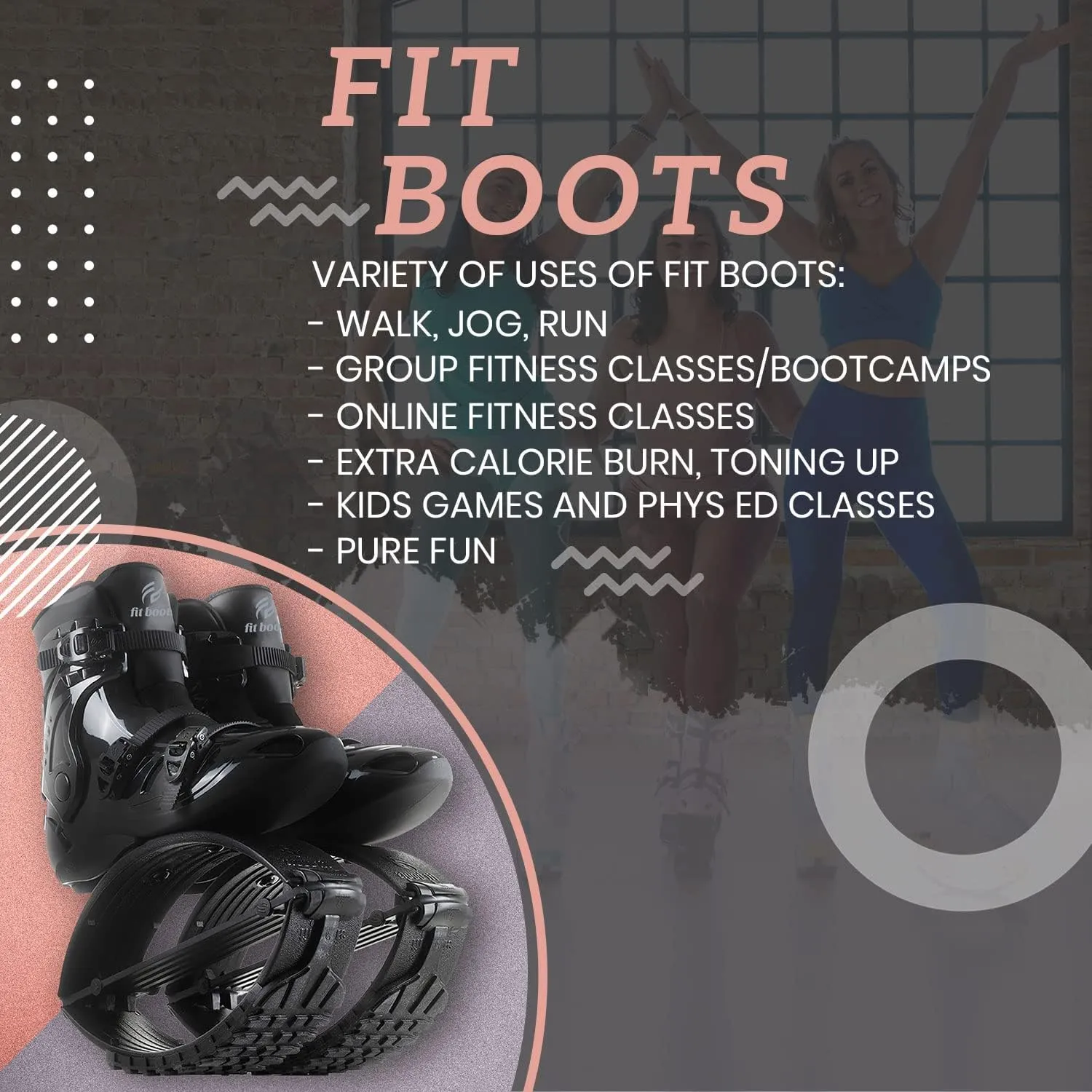 Premium Low Impact Rebound Shoe Fits kangoo Jumps for Extra Calorie Burn, Running, Virtual Fitness Classes