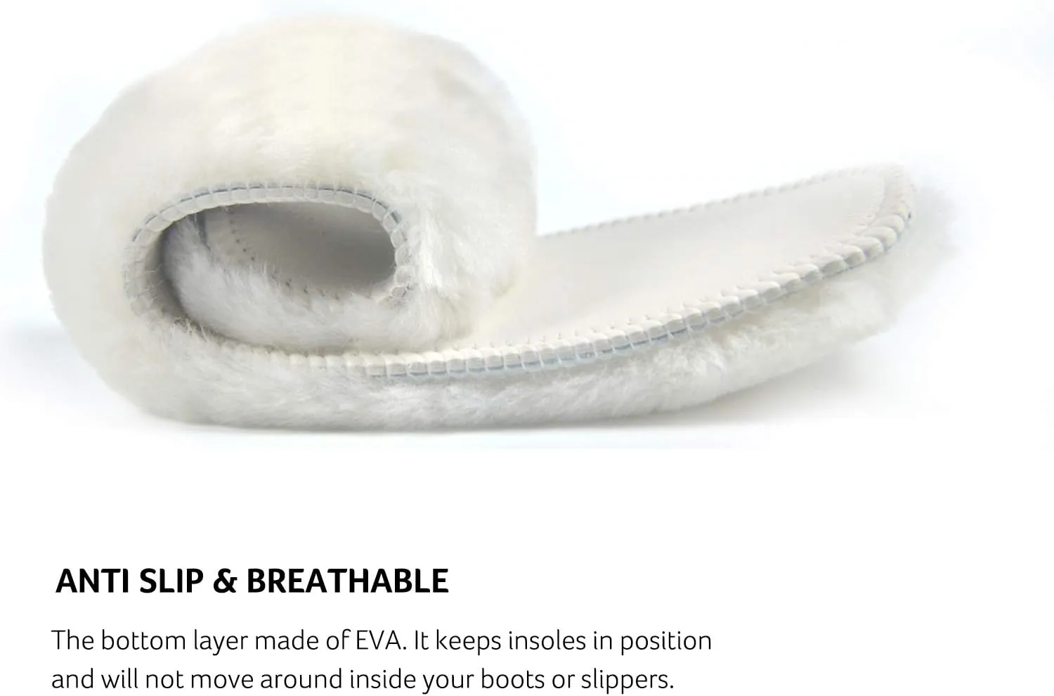 Premium Sheepskin Replacement Insoles for Women & Men, Thick Fluffy Fleece Wool Inserts for Slippers & Boots