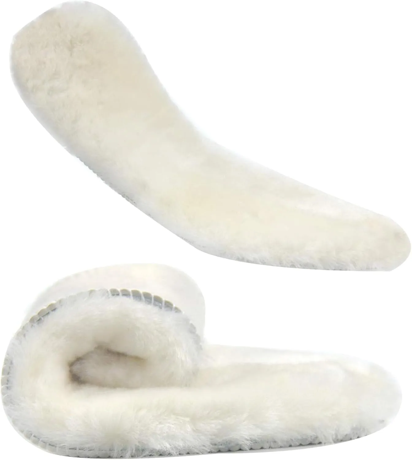 Premium Sheepskin Replacement Insoles for Women & Men, Thick Fluffy Fleece Wool Inserts for Slippers & Boots