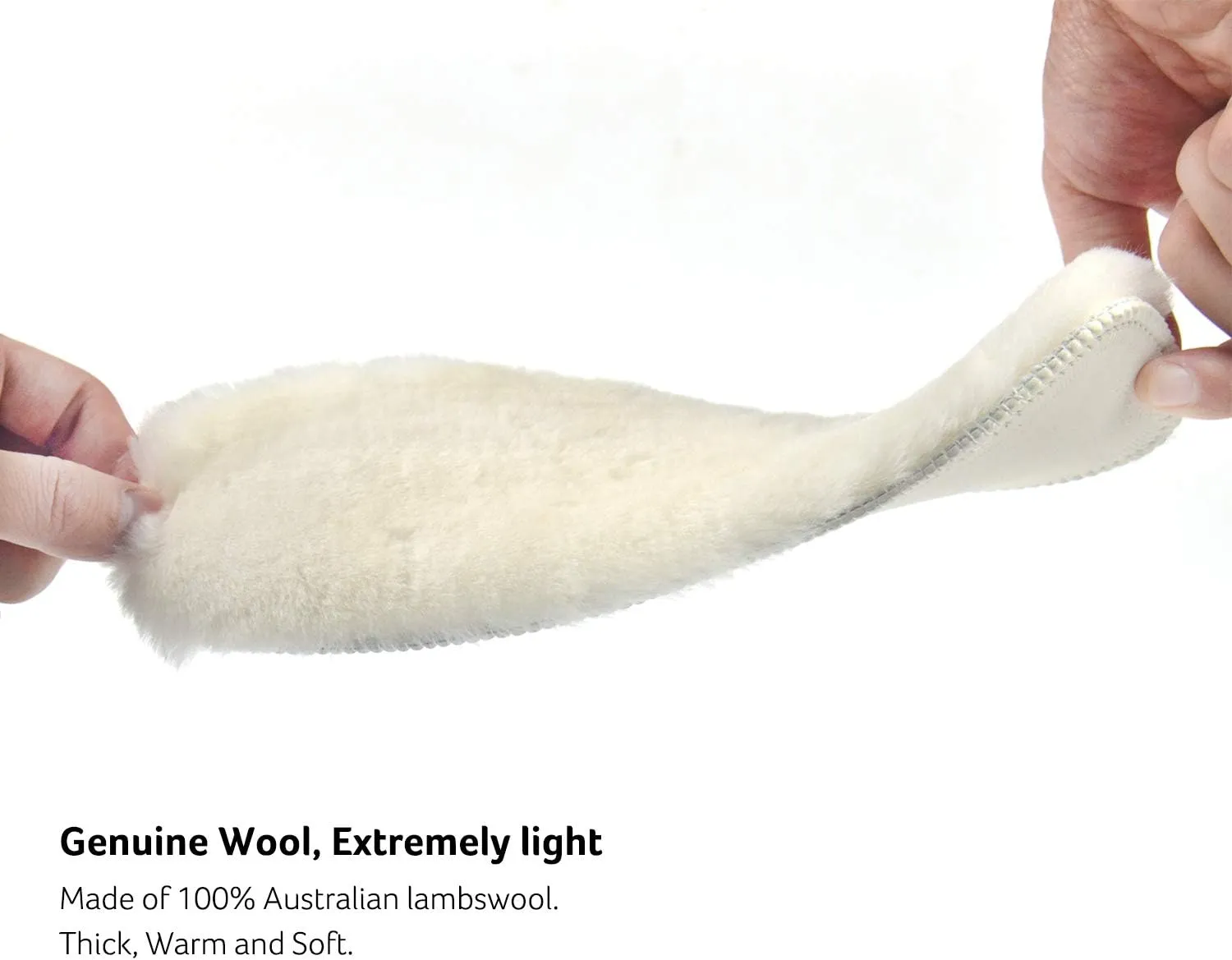 Premium Sheepskin Replacement Insoles for Women & Men, Thick Fluffy Fleece Wool Inserts for Slippers,Boots