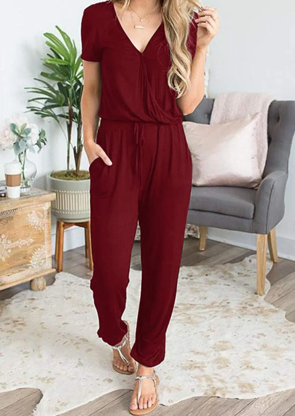 PRETTYGARDEN Jumpsuits for Women 2025 Spring Summer Casual Dressy Short Sleeve Romper Airport Vacation Travel Outfits