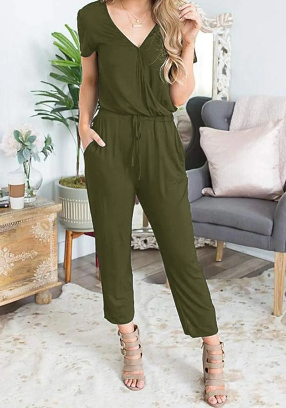 PRETTYGARDEN Jumpsuits for Women 2025 Spring Summer Casual Dressy Short Sleeve Romper Airport Vacation Travel Outfits