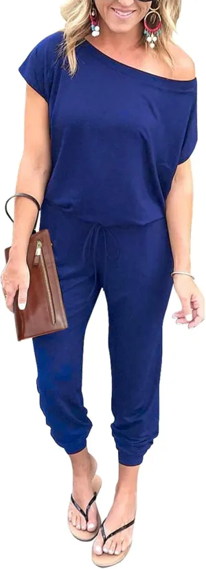 PRETTYGARDEN Jumpsuits for Women 2025 Summer Dressy Off Shoulder Romper Spring Vacation Travel Lounge Outfits Clothes