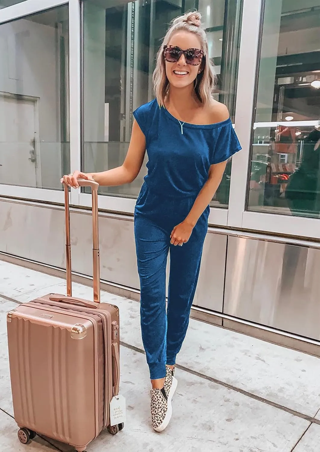 PRETTYGARDEN Jumpsuits for Women 2025 Summer Dressy Off Shoulder Romper Spring Vacation Travel Lounge Outfits Clothes
