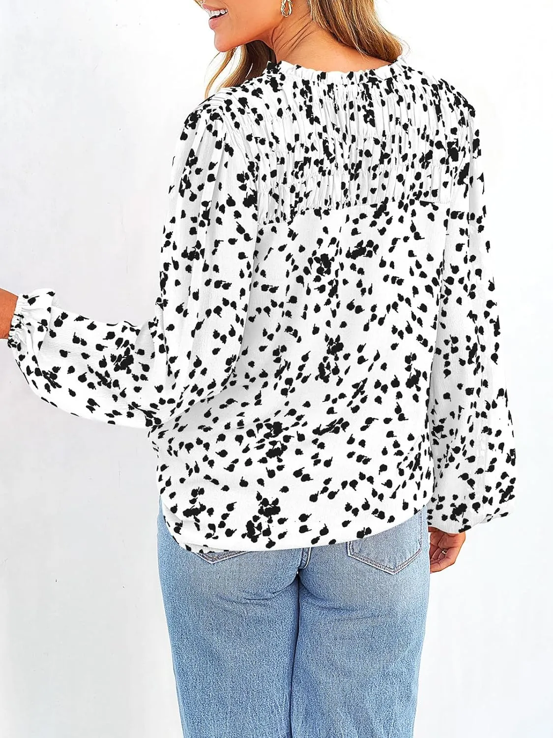 PRETTYGARDEN Womens Floral Spring Tops 2025 V Neck Long Sleeve Blouses Dressy Casual Boho Chiffon Business Work Shirts