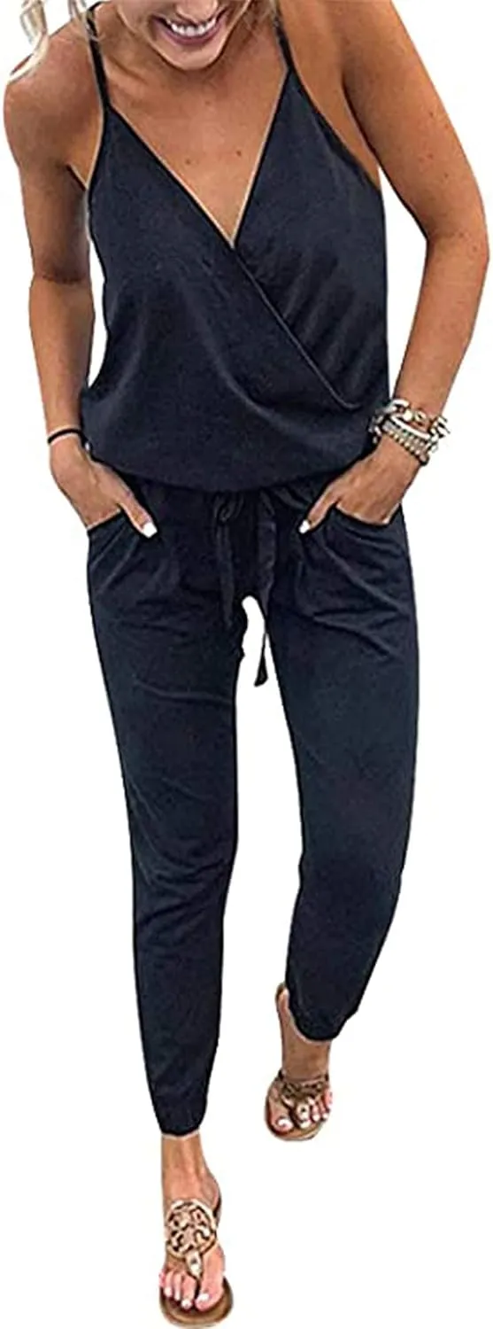 PRETTYGARDEN Womens Summer Casual One Piece Jumpsuits Spaghetti Strap Pants Romper 2025 Spring Vacation Resort Outfits