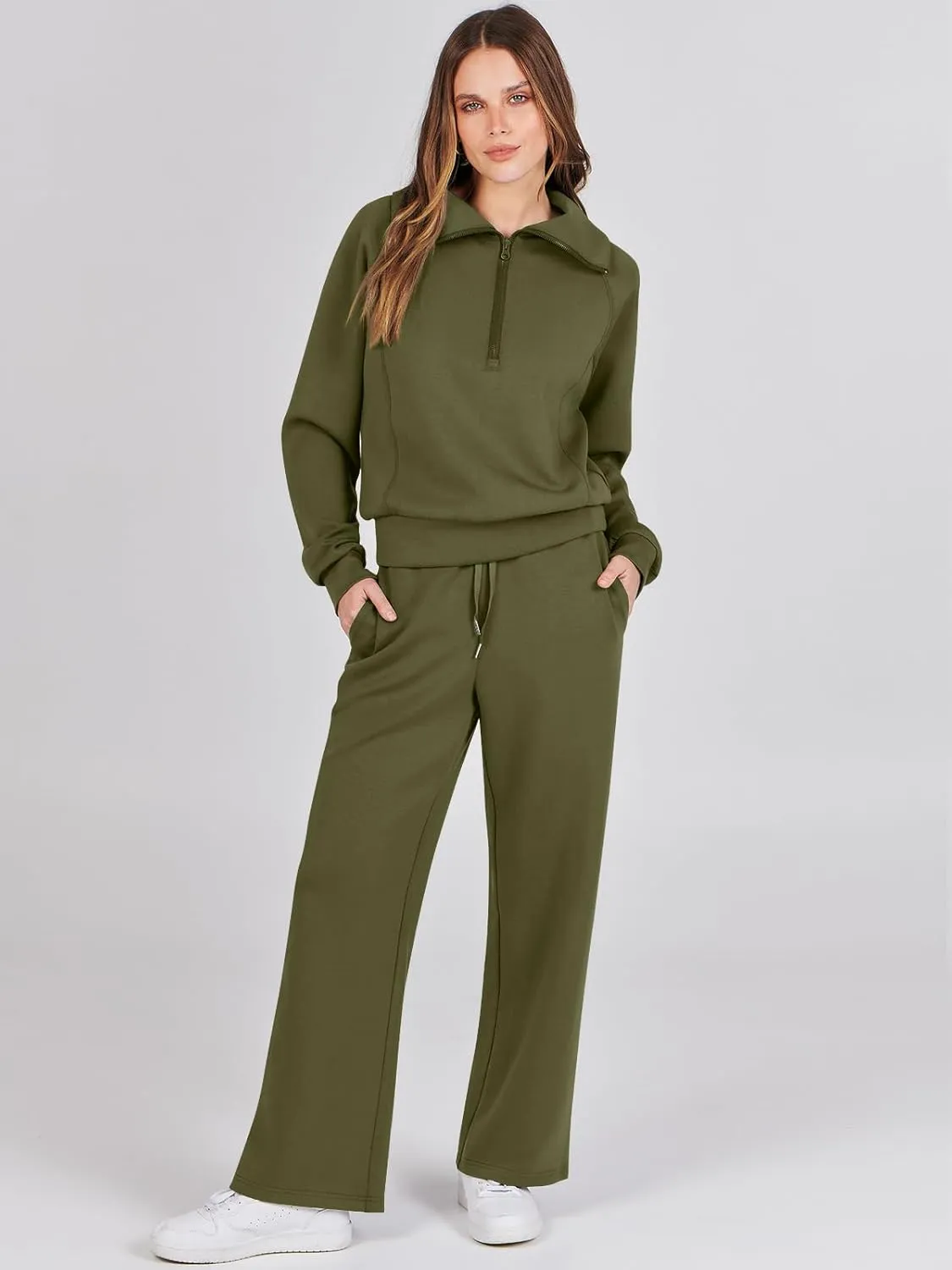Prinbara Women 2 Piece Outfits Lounge Sets 2024 Winter Oversized Sweatshirt Wide Leg Pant Casual Matching Sweat Set Tracksuit