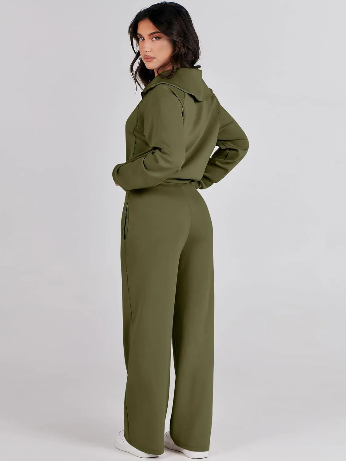 Prinbara Women 2 Piece Outfits Lounge Sets 2024 Winter Oversized Sweatshirt Wide Leg Pant Casual Matching Sweat Set Tracksuit