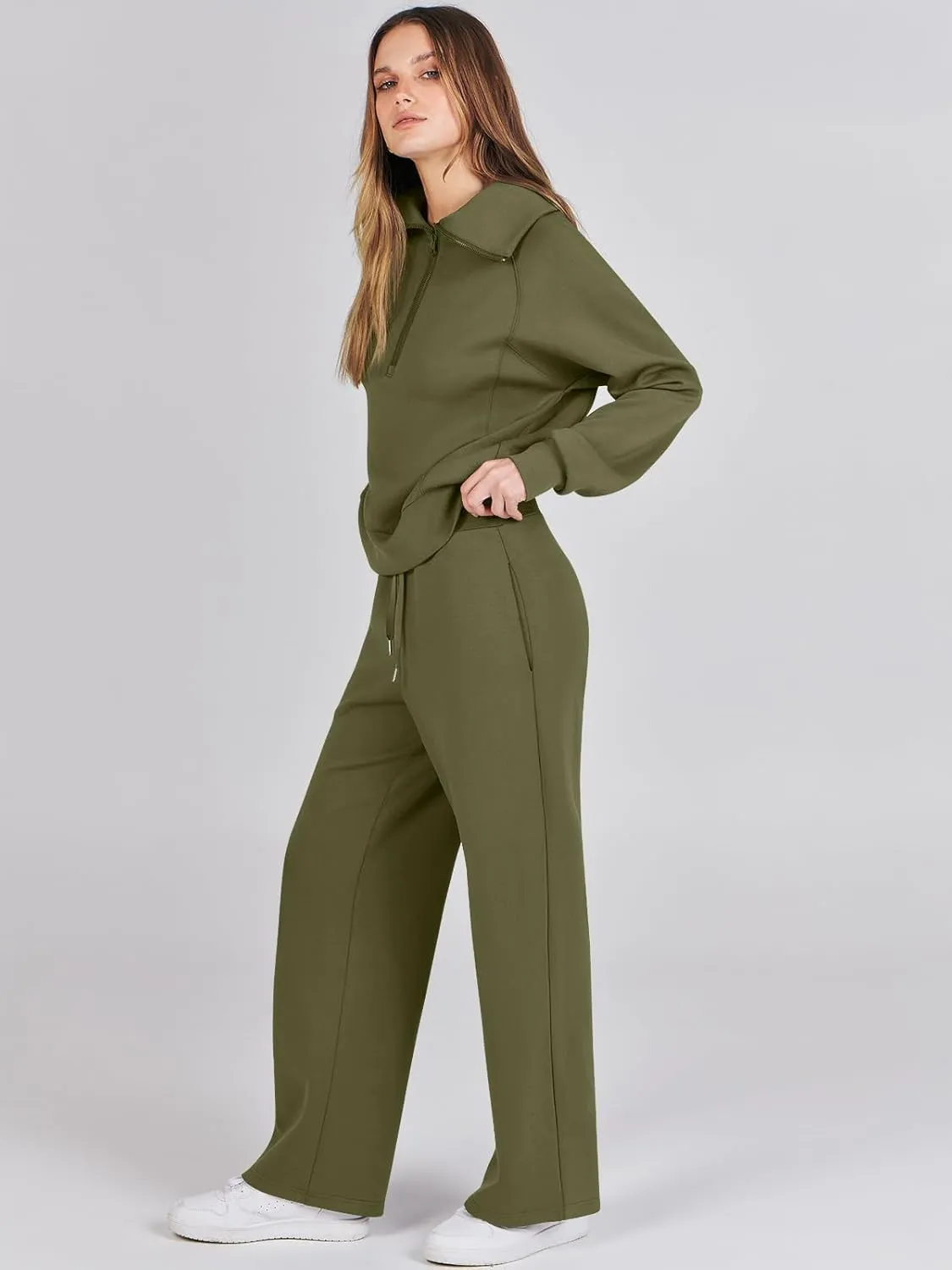 Prinbara Women 2 Piece Outfits Lounge Sets 2024 Winter Oversized Sweatshirt Wide Leg Pant Casual Matching Sweat Set Tracksuit