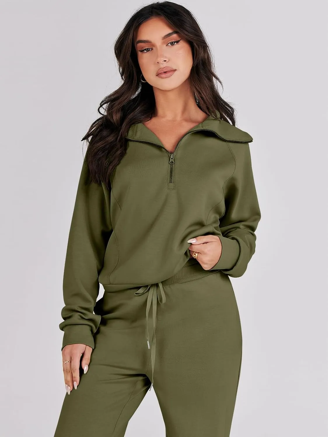 Prinbara Women 2 Piece Outfits Lounge Sets 2024 Winter Oversized Sweatshirt Wide Leg Pant Casual Matching Sweat Set Tracksuit