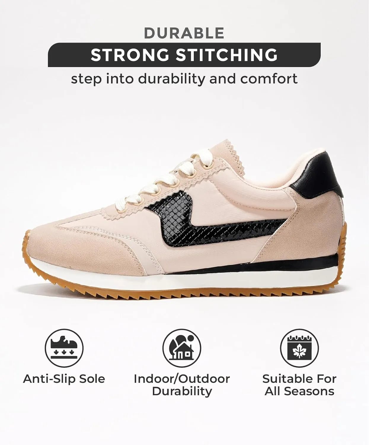 Project Cloud Fashion Sneakers for Women - Lace up Memory Foam Insole and Non-Slip Womens Shoes Dressy Casual Spring Shoes (Madison)