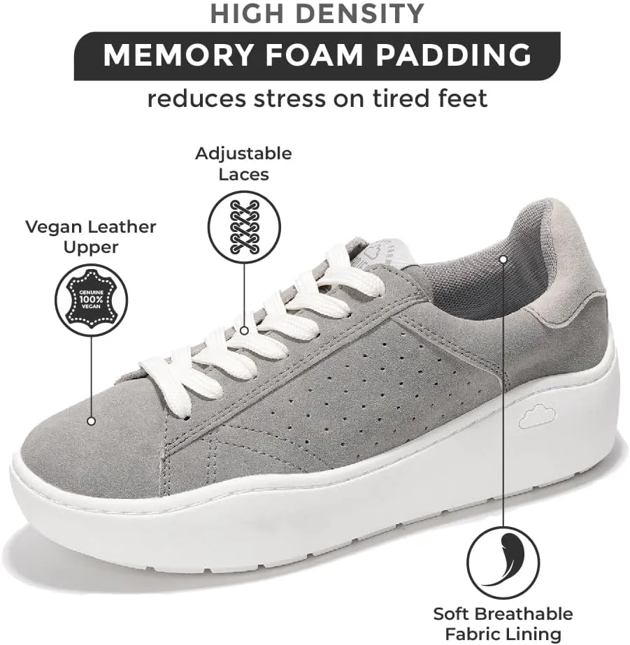 Project Cloud Platform Sneakers for Women - Comfortable Time Off Womens Sneakers - Stylish Lace Up Womens Shoes - Non-Slip Tennis Shoes Women Footwear (Bossy)