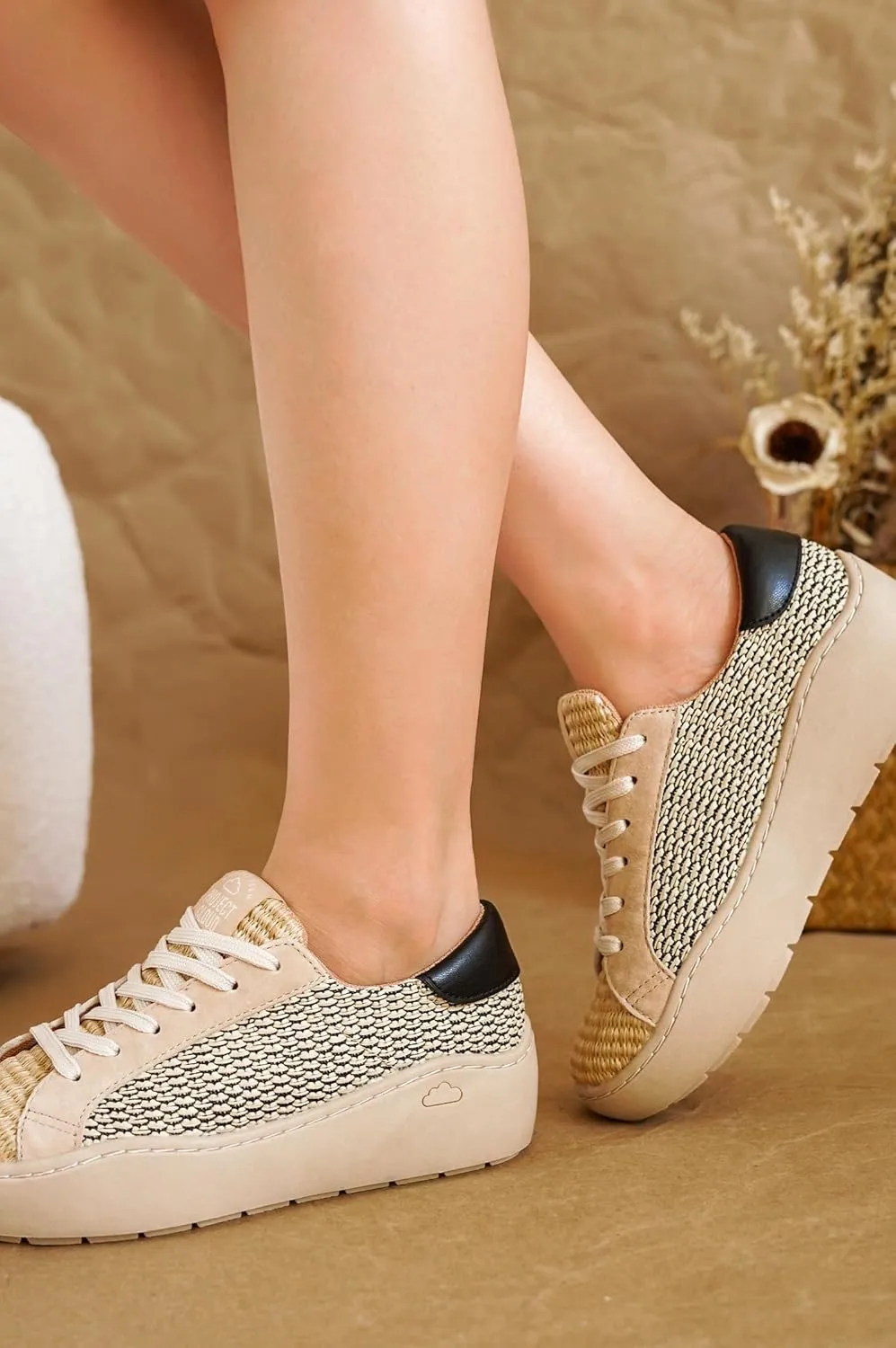 Project Cloud Platform Sneakers for Women - Comfortable Time Off Womens Sneakers - Stylish Lace Up Womens Shoes - Non-Slip Tennis Shoes Women Footwear (Bossy)