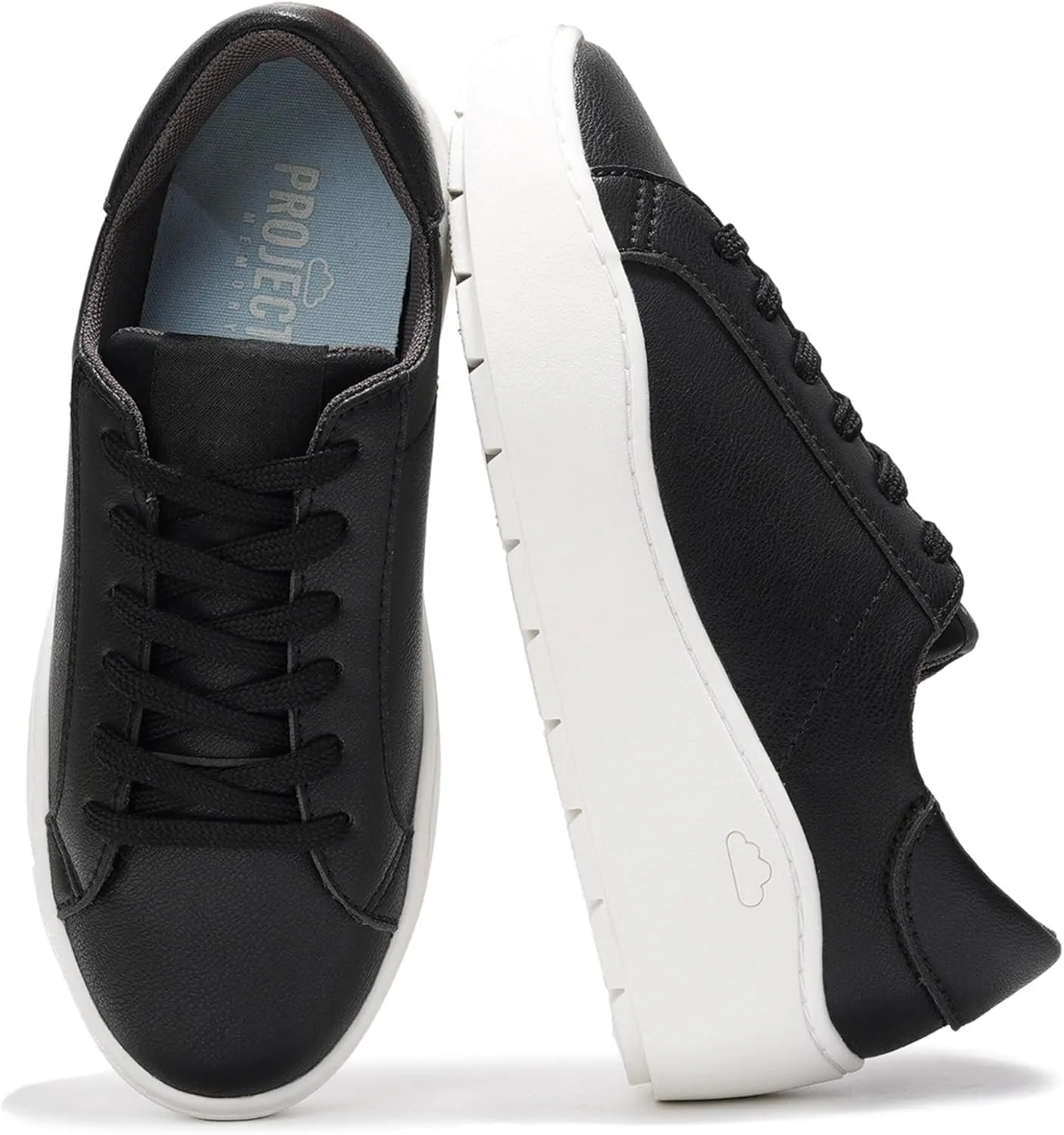 Project Cloud Platform Sneakers for Women – Lightweight Women's Fashion Sneakers for 2025 with Memory Foam Insole – Non Slip Lace-Up Womens Shoes – Stylish Wedge Shoes for Women (Bossy)