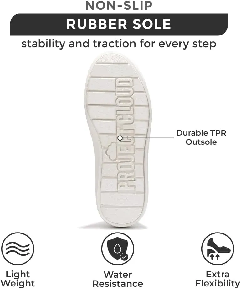 Project Cloud Platform Sneakers for Women – Lightweight Women's Fashion Sneakers for 2025 with Memory Foam Insole – Non Slip Lace-Up Womens Shoes – Stylish Wedge Shoes for Women (Bossy)