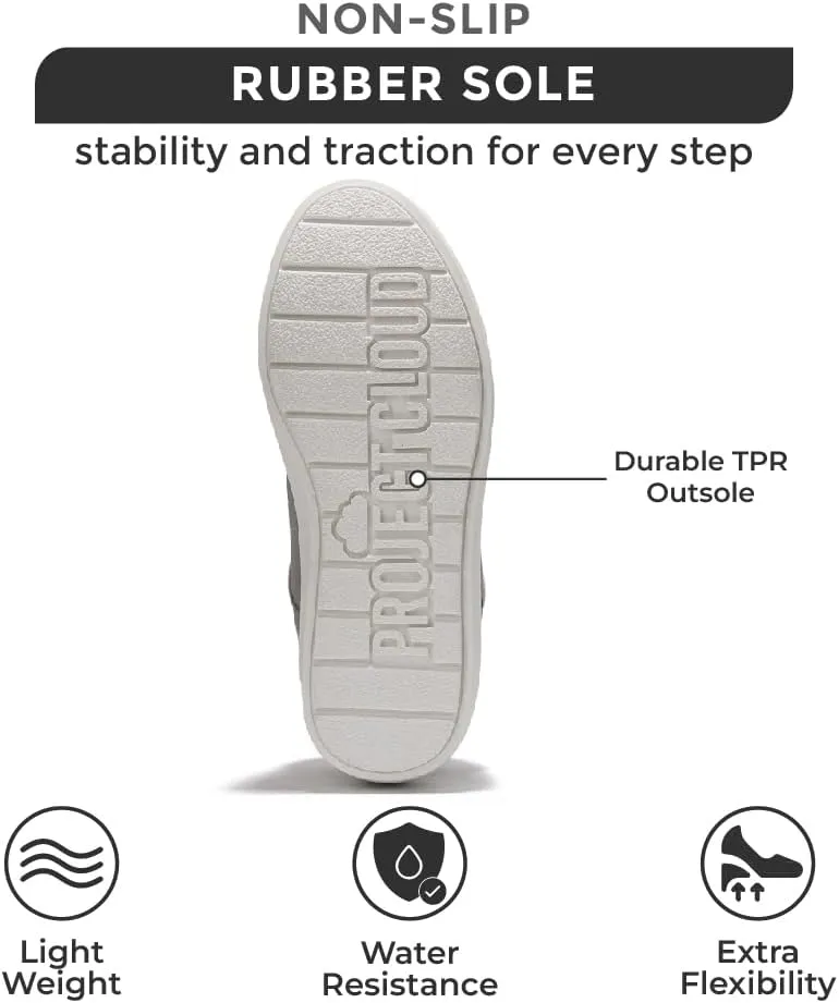 Project Cloud Platform Sneakers for Women – Lightweight Women's Fashion Sneakers for 2025 with Memory Foam Insole – Non Slip Lace-Up Womens Shoes – Stylish Wedge Shoes for Women (Bossy)