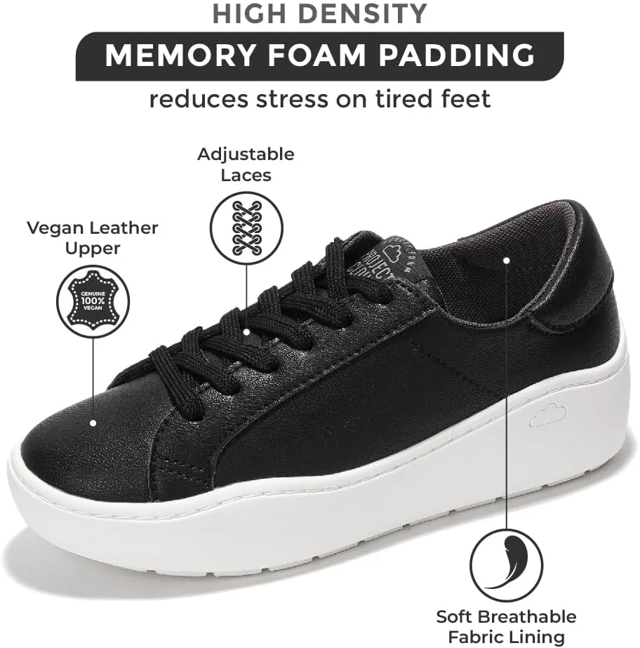 Project Cloud Platform Sneakers for Women – Lightweight Women's Fashion Sneakers for 2025 with Memory Foam Insole – Non Slip Lace-Up Womens Shoes – Stylish Wedge Shoes for Women (Bossy)