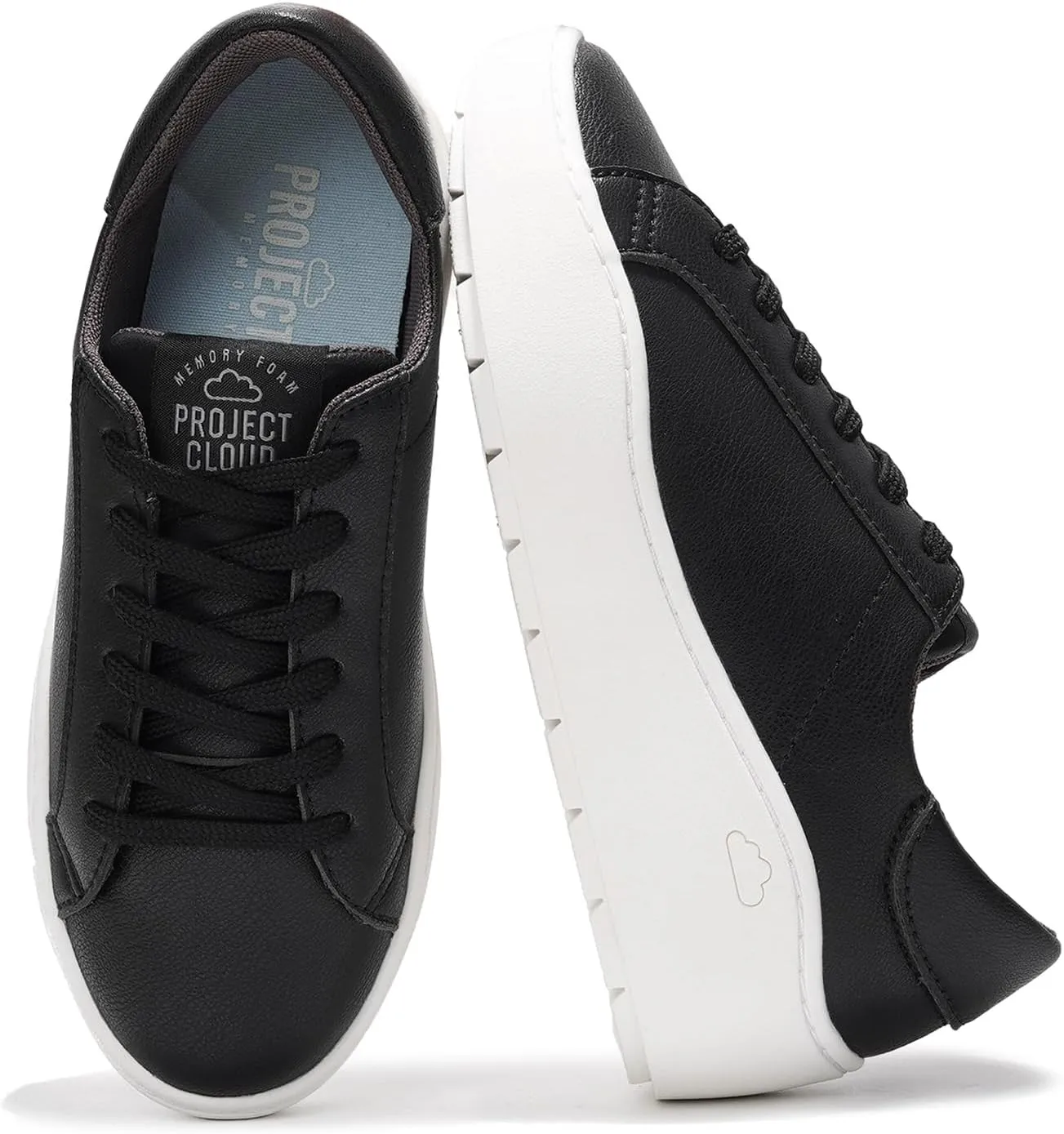 Project Cloud Platform Sneakers for Women – Lightweight Women's Fashion Sneakers for 2025 with Memory Foam Insole – Non Slip Lace-Up Womens Shoes – Stylish Wedge Shoes for Women (Bossy)