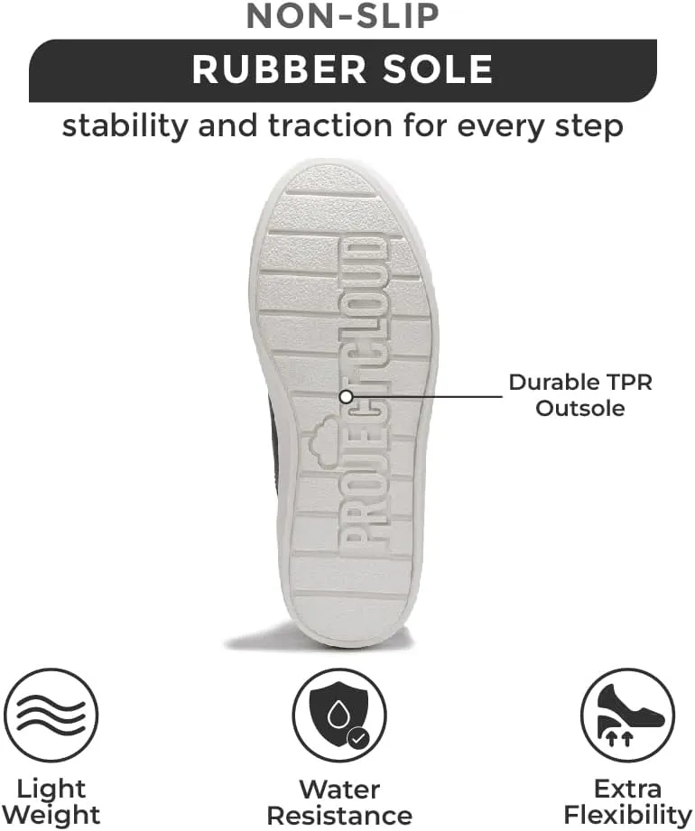 Project Cloud Platform Sneakers for Women – Lightweight Women's Fashion Sneakers for 2025 with Memory Foam Insole – Non Slip Lace-Up Womens Shoes – Stylish Wedge Shoes for Women (Bossy)
