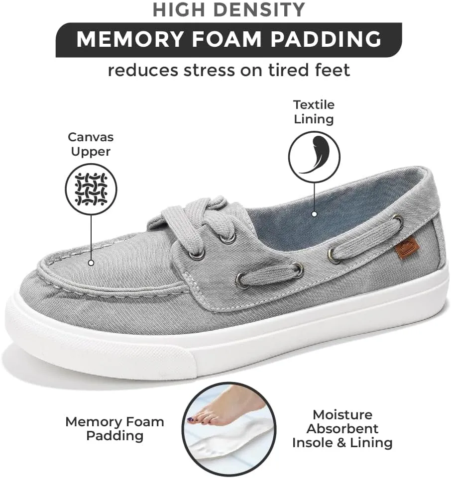 Project Cloud Sneakers for Women - Memory Foam Spring Shoes for Women Footwear - Slip-On Boat Shoes - Non Slip Fashion Sneakers - Lightweight Loafers (Seasalt)