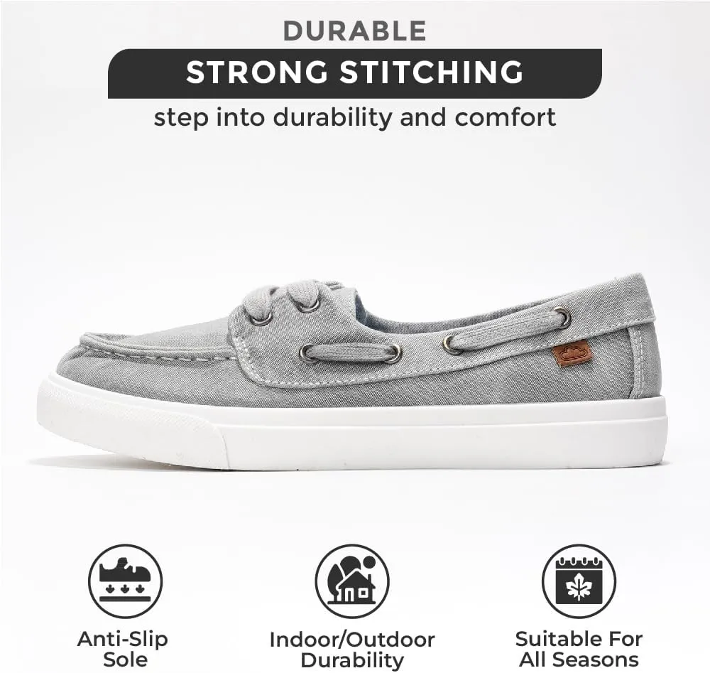 Project Cloud Sneakers for Women - Memory Foam Spring Shoes for Women Footwear - Slip-On Boat Shoes - Non Slip Fashion Sneakers - Lightweight Loafers (Seasalt)