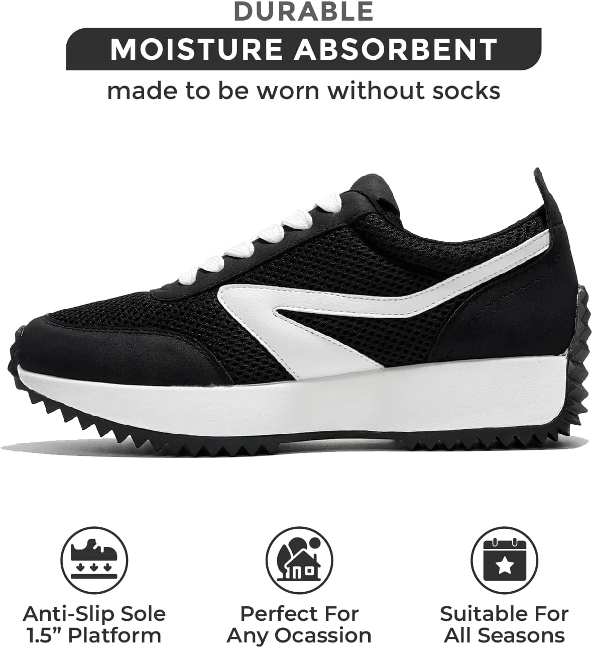 Project Cloud Womens Sneakers - Memory Foam Insole and Lightweight Spring Shoes - Non-Slip Lace Up Trendy Shoes - Fashion Sneakers for Women 2025