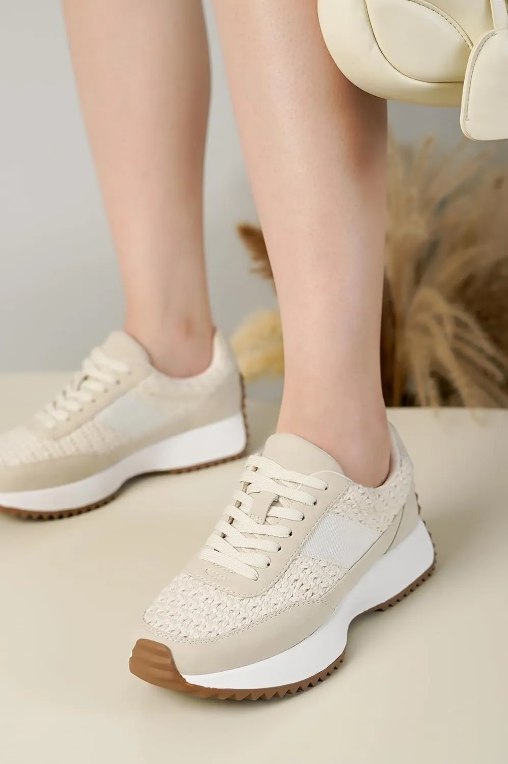 Project Cloud Womens Sneakers - Memory Foam Insole and Lightweight Spring Shoes - Non-Slip Lace Up Trendy Shoes - Fashion Sneakers for Women 2025